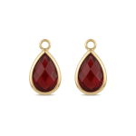Red Teardrop Crystal Charm - 9×16mm 18K Glod Plated