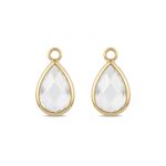 White Teardrop Crystal Charm - 9×16mm 18K Glod Plated