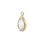 White Teardrop Crystal Charm - 9×16mm 18K Glod Plated - Image 2