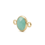 Pastel Blue Circle Crystal Connector - 9×15mm 18K Gold Plated - Image 2