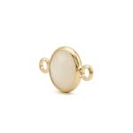White Circle Crystal Connector - 9×15mm 18K Gold Plated - Image 2