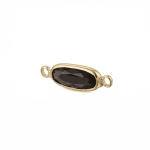 Violet Oval Crystal Connector - 6×22mm 18K Gold Plated - Image 2
