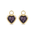 Violet Heart Crystal Charm - 7×9mm 18K Gold Plated