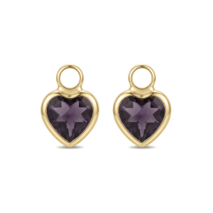 Violet Heart Crystal Charm – 7×9mm 18K Gold Plated