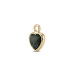 Smoky Heart Crystal Charm - 7×9mm 18K Gold Plated - Image 2