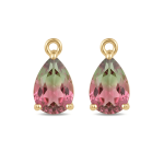 Pink Teardrop Gradiant Crystal Charm - 7×13mm 18K Gold Plated