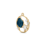 Blue|White Dreamy Beach Enamel Charm - 25×28mm 18K Gold Plated - Image 2