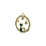 Blue Star Gazer Cat Enamel Charm - 24×24mm 18K Gold Plated - Image 2