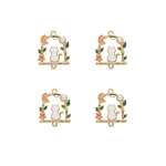 Multicolor Dreamy Garden Cat Enamel Charm - 23×28mm 18K Gold Plated