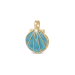 Blue Shell Enamel Pendant - 16×21mm 18K Gold Plated - Image 2