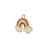 Multicolor Happy Rainbow Enamel Charm - 14×19mm Gold Plated - Image 2