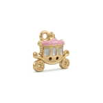 Gold Royal Carriage Enamel Charm - 15×16mm 18K Gold Plated - Image 2