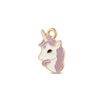 Pink Unicorn Enamel Charm - 10×15mm Gold Plated - Image 2