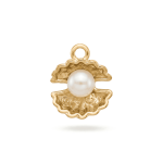 Royal Pearl in Shell Charm - 13×15mm 18K Gold Plated