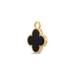 Black Van Cleef Enamel Charm - 11×14mm Gold Plated - Image 2