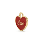 Red Love Heart Enamel Charm - 11×12mm Gold Plated - Image 2