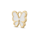 White Wings Butterfly Enamel Charm - 11×13mm Gold Plated - Image 2