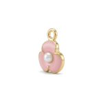 Pearl Pink Flower Enamel Charm - 8×12mm Gold Plated - Image 2