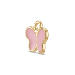 Pink Butterfly Enamel Charm - 8×8mm Gold Plated - Image 2