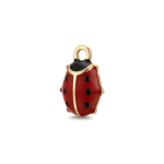 Red Lucky Ladybug Enamel Charm - 9×12mm Gold Plated - Image 2