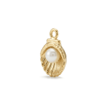 Pearl In Royal Shell Charm - 9×12mm 18K Gold Plated - Image 2