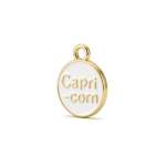 White Capricorn Zodiac Sign Enamel Charm - 12×15mm Gold Plated - Image 4