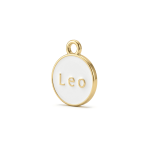 White Leo Zodiac Sign Enamel Charm - 12×15mm Gold Plated - Image 4