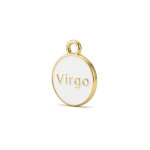 White Virgo Zodiac Sign Enamel Charm - 12×15mm Gold Plated - Image 4