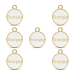 White Scorpio Zodiac Sign Enamel Charm - 12×15mm Gold Plated