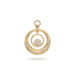 Circle of Light Pendant with CZ Stones - 20×27mm 18K Gold Plated