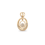 Circle of Light Pendant with CZ Stones - 20×27mm 18K Gold Plated - Image 2