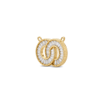 Linked Circle Double Loop  Pendant with CZ Stones - 15×21mm 18K Gold Plated - Image 2