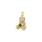 Lucky Teddy Pendant with CZ Stones - 18×25 18K Gold Plated - Image 2