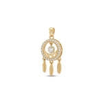 Dream Catcher Pendant with CZ Stones - 15×33mm 18K Gold Plated - Image 2