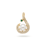 Pearl Drop Pendant with CZ Stones - 15×25mm 18K Gold Plated
