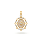 Guiding Star Pendant with CZ Stones - 14×23mm 18K Gold Plated