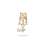 Butterfly Pearl Crystal Triple Pendant -12×26mm 18K Gold Plated