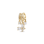 Butterfly Pearl Crystal Triple Pendant -12×26mm 18K Gold Plated - Image 2