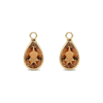 Peach Teardrop Crystal Charm - 8×14mm 18K Gold Plated