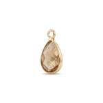 Peach Teardrop Crystal Charm - 8×14mm 18K Gold Plated - Image 2