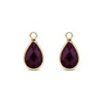 Violet Teardrop Crystal Charm - 8×14mm 18K Gold Plated
