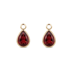 Red Teardrop Crystal Charm - 7×12mm 18K Gold Plated