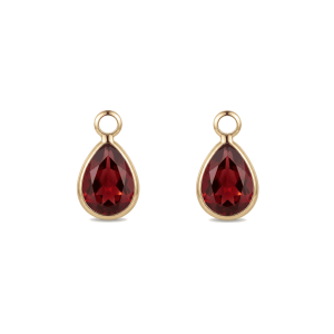 Red Teardrop Crystal Charm – 7×12mm 18K Gold Plated
