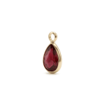 Red Teardrop Crystal Charm - 7×12mm 18K Gold Plated - Image 2