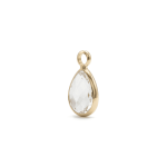 White Teardrop Crystal Charm - 7×12mm 18K Gold Plated - Image 2