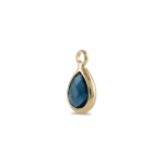 Blue Teardrop Crystal Charm - 7×12mm 18K Gold  Plated - Image 2