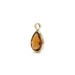Brown Teardrop Crystal Charm - 7×12mm 18K Gold Plated - Image 2