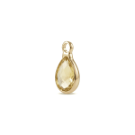 Yellow Teardrop Crystal Charm - 7×12mm 18K Gold Plated - Image 2