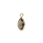 Green Teardrop Crystal Charm - 7×12mm 18K Gold Plated - Image 2