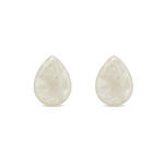 White Natural Mother of Pearl Teardrop Side Hole Charm - 13×18mm